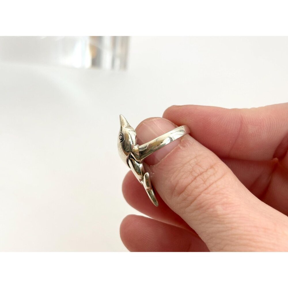 Interlocking Twin Dolphin Figural 925 Sterling Si… - image 5